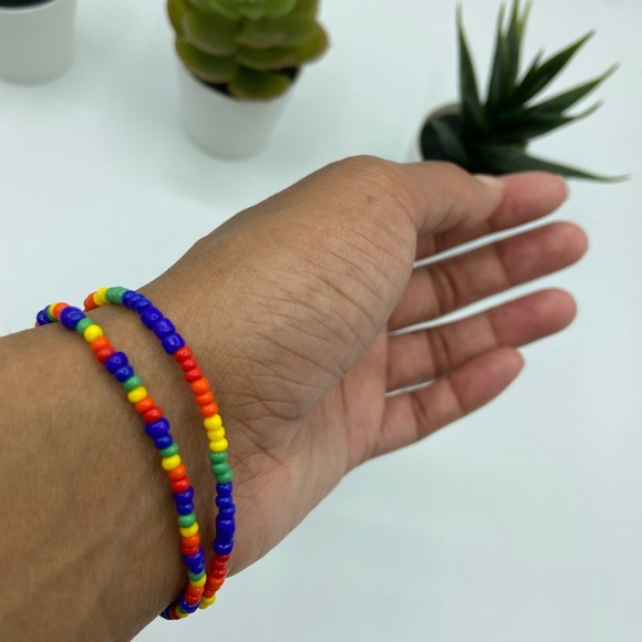 Handmade PRIDE Inspired Glass Seed Bead Bracelets - Picture 9 of 13